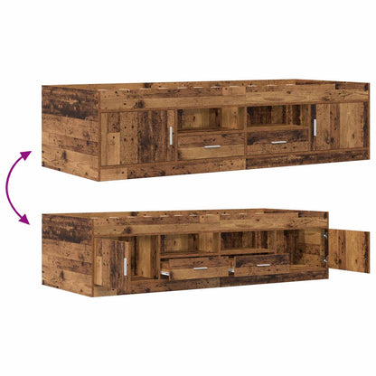 Bed Frame with Storage Old Wood 80 x 200 cm Engineered Wood