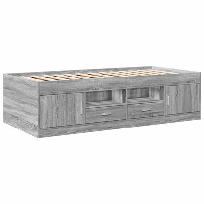 Bed Frame with Storage Grey Sonoma 80 x 200 cm Engineered Wood