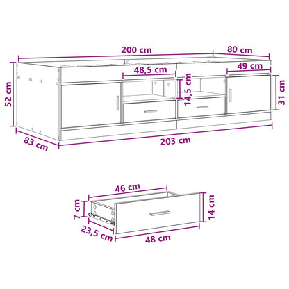 Bed Frame with Storage Grey Sonoma 80 x 200 cm Engineered Wood