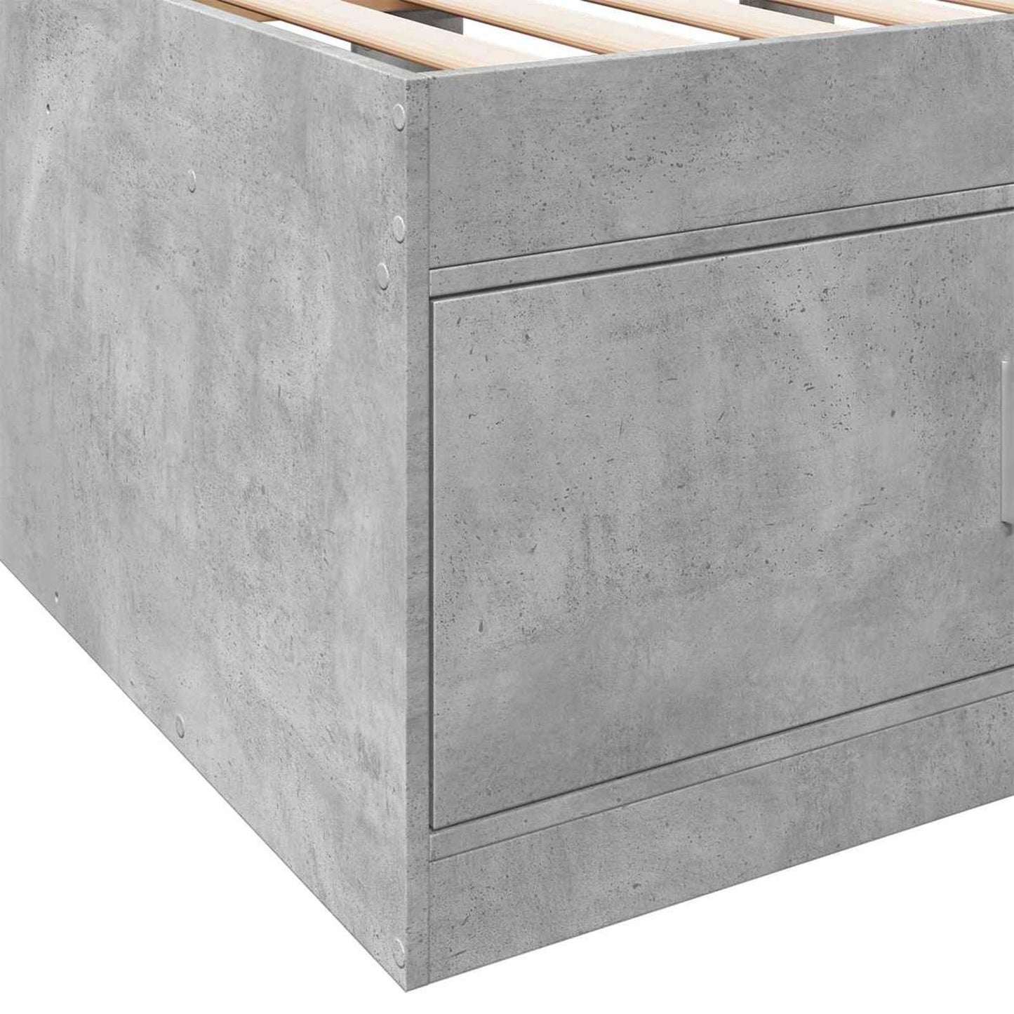 Bed Frame with Storage with Drawer Concrete Grey 80 x 200 cm