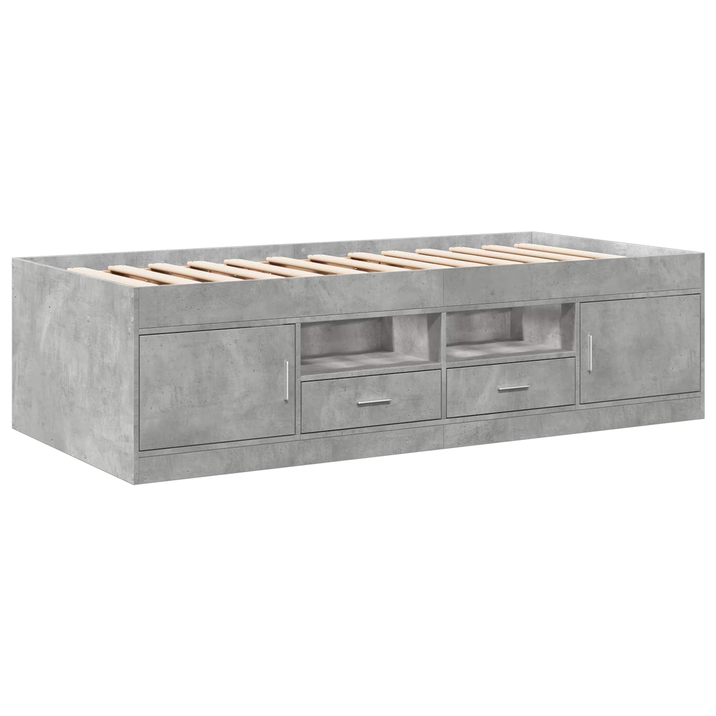 Bed Frame with Storage with Drawer Concrete Grey 80 x 200 cm