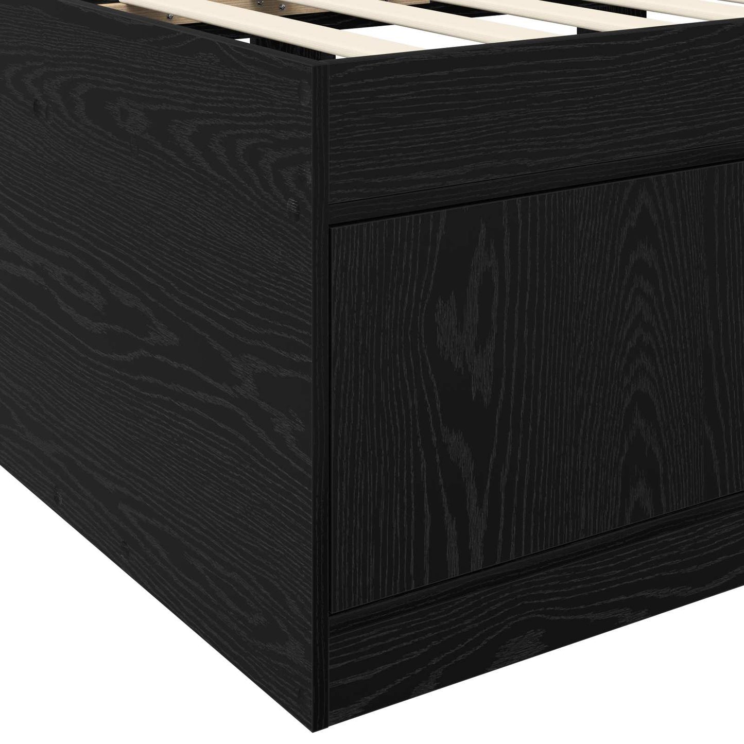 Bed Frame with Storage Black Oak 80 x 200 cm Engineered Wood