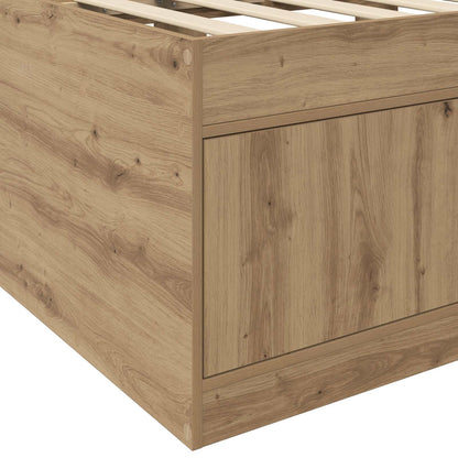 Bed Frame with Storage Artisian Oak 80 x 200 cm Engineered Wood