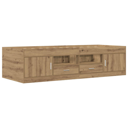 Bed Frame with Storage Artisian Oak 80 x 200 cm Engineered Wood