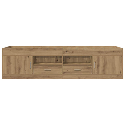 Bed Frame with Storage Artisian Oak 80 x 200 cm Engineered Wood