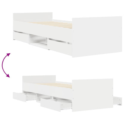Bed Frame with Storage White 80 x 200 cm Engineered Wood