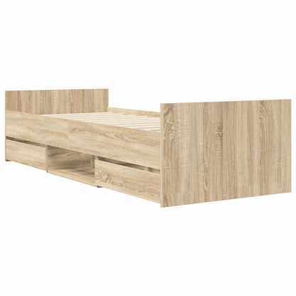 Bed Frame with Storage Sonoma Oak 80 x 200 cm Engineered Wood