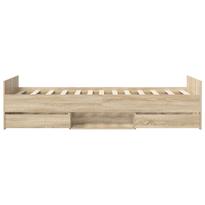 Bed Frame with Storage Sonoma Oak 80 x 200 cm Engineered Wood