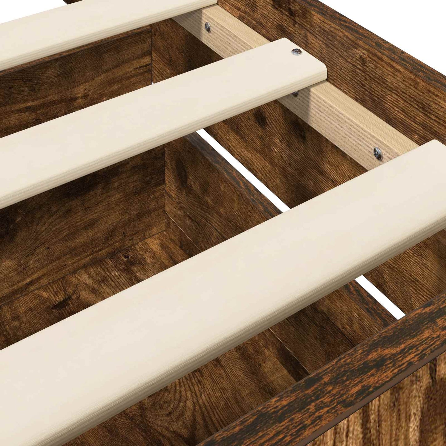 Bed Frame with Storage Smoked Oak 80 x 200 cm Engineered Wood