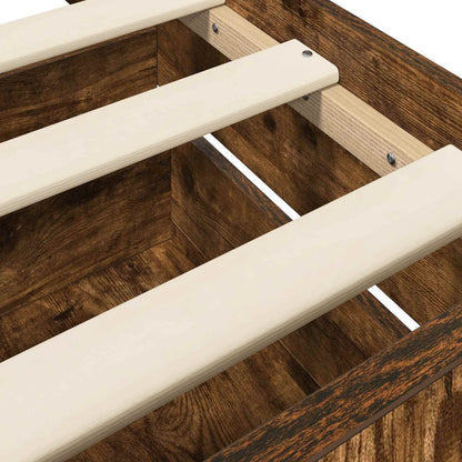 Bed Frame with Storage Smoked Oak 80 x 200 cm Engineered Wood