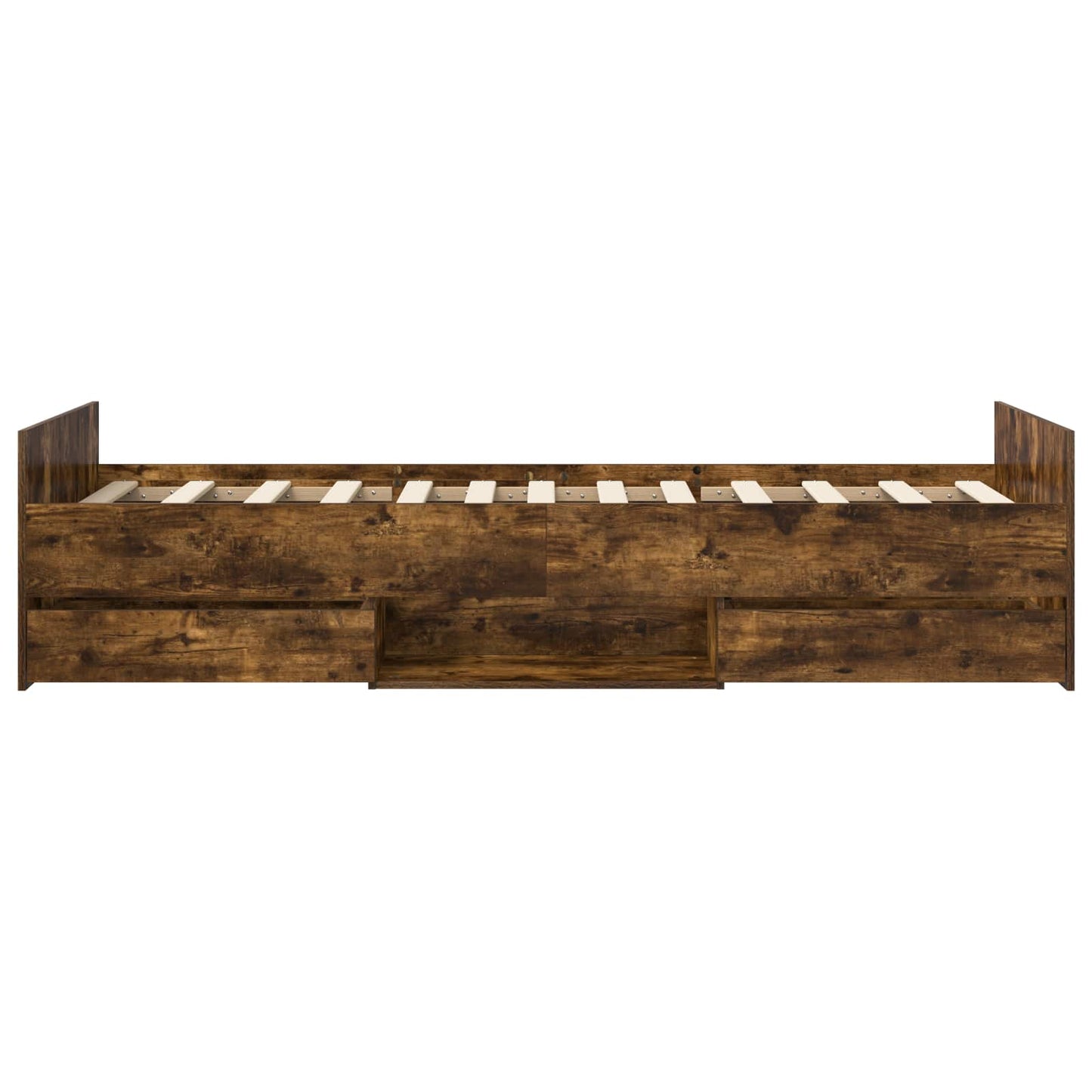 Bed Frame with Storage Smoked Oak 80 x 200 cm Engineered Wood