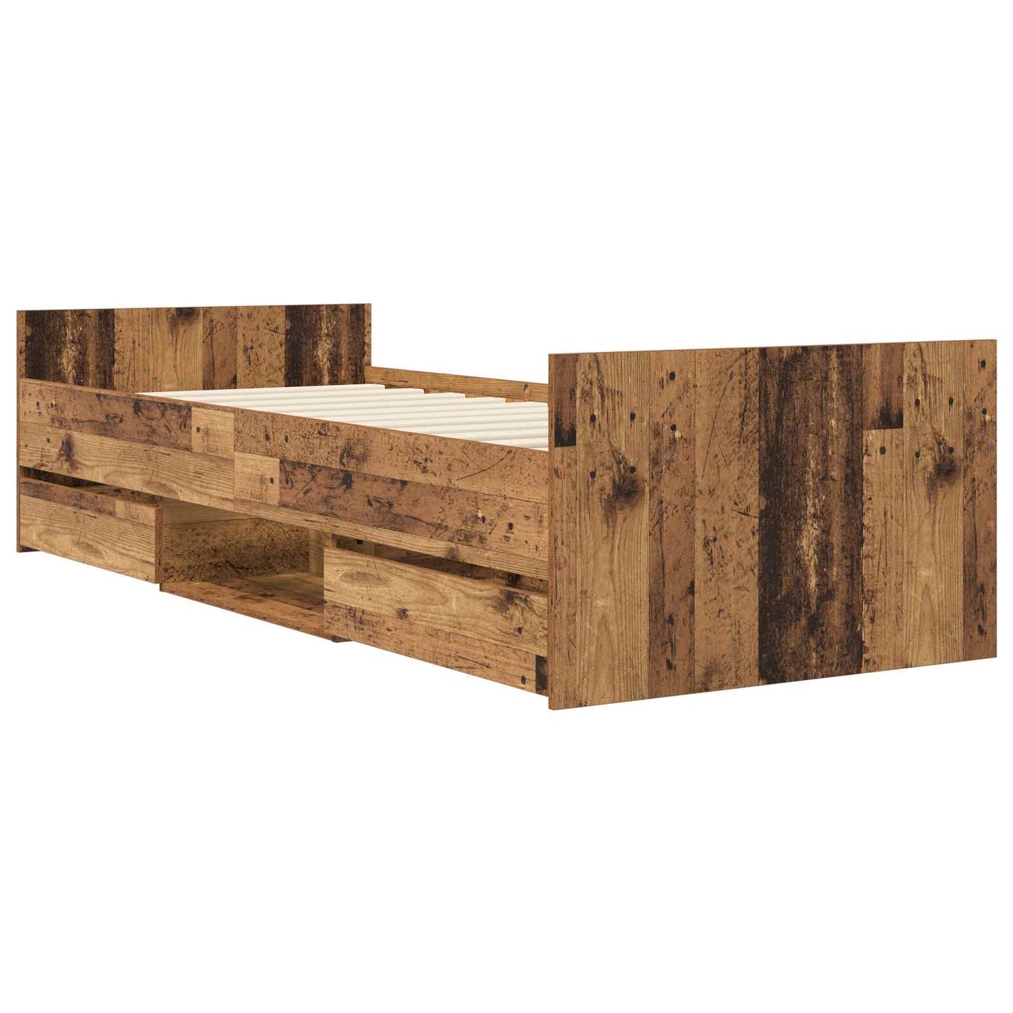 Bed Frame with Storage Old Wood 80 x 200 cm Engineered Wood