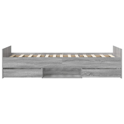 Bed Frame with Storage Grey Sonoma 80 x 200 cm Engineered Wood