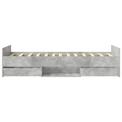Bed Frame with Storage Concrete Grey 80 x 200 cm
