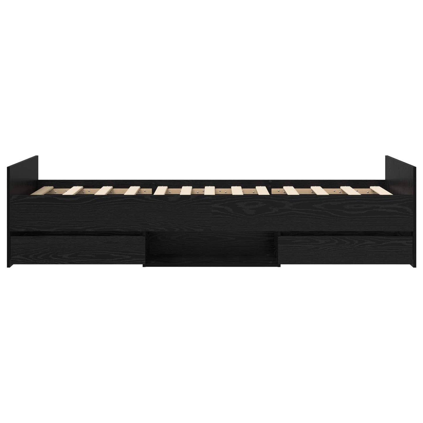 Bed Frame with Storage Black Oak 80 x 200 cm Engineered Wood