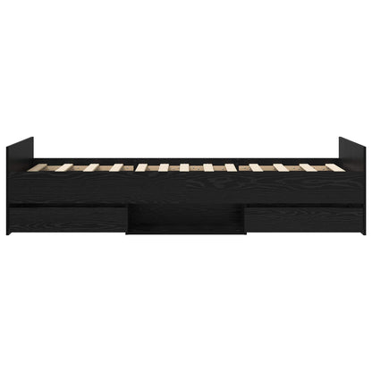 Bed Frame with Storage Black Oak 80 x 200 cm Engineered Wood
