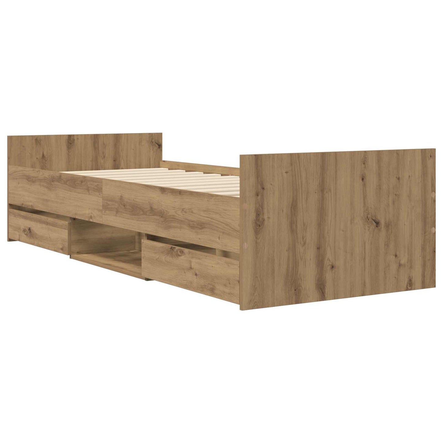 Bed Frame with Storage Artisian Oak 80 x 200 cm Engineered Wood