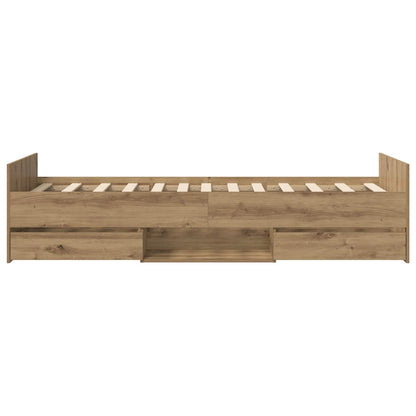 Bed Frame with Storage Artisian Oak 80 x 200 cm Engineered Wood