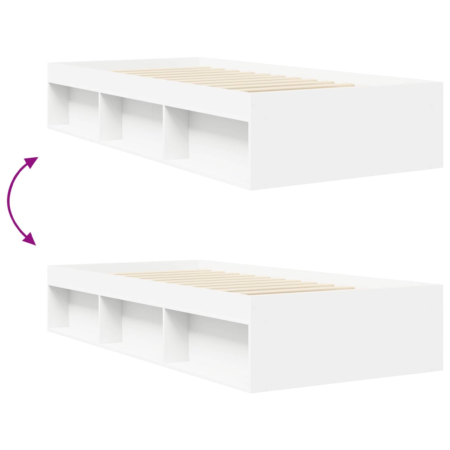 Bed Frame with Storage White 80 x 200 cm Engineered Wood