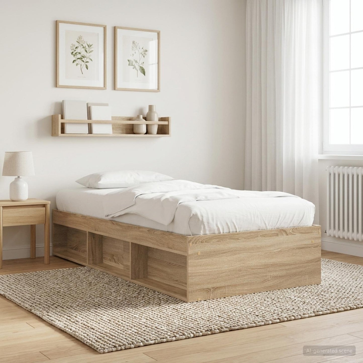 Bed Frame with Storage Sonoma Oak 80 x 200 cm Engineered Wood