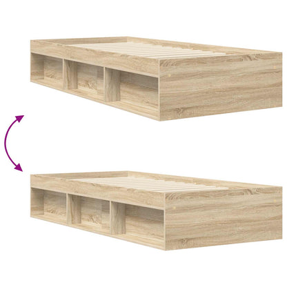 Bed Frame with Storage Sonoma Oak 80 x 200 cm Engineered Wood