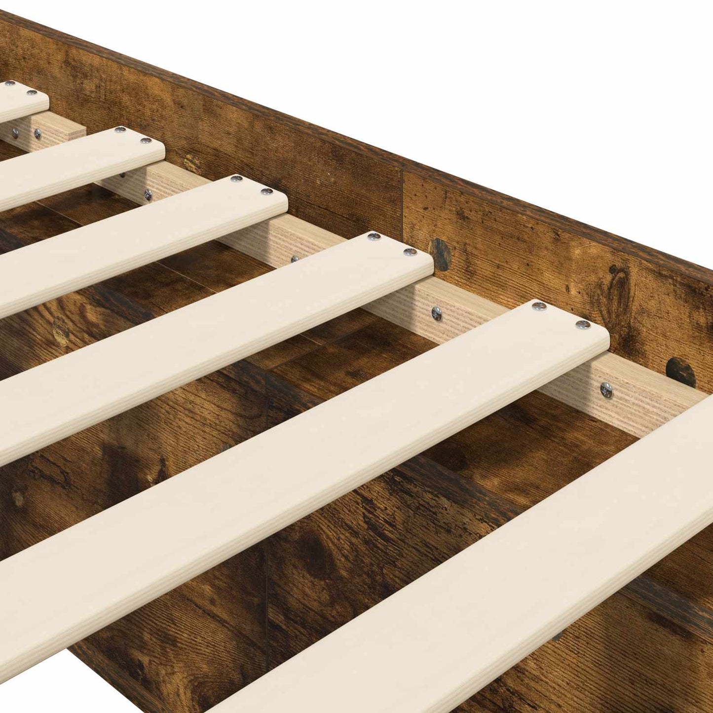 Bed Frame with Storage Smoked Oak 80 x 200 cm Engineered Wood