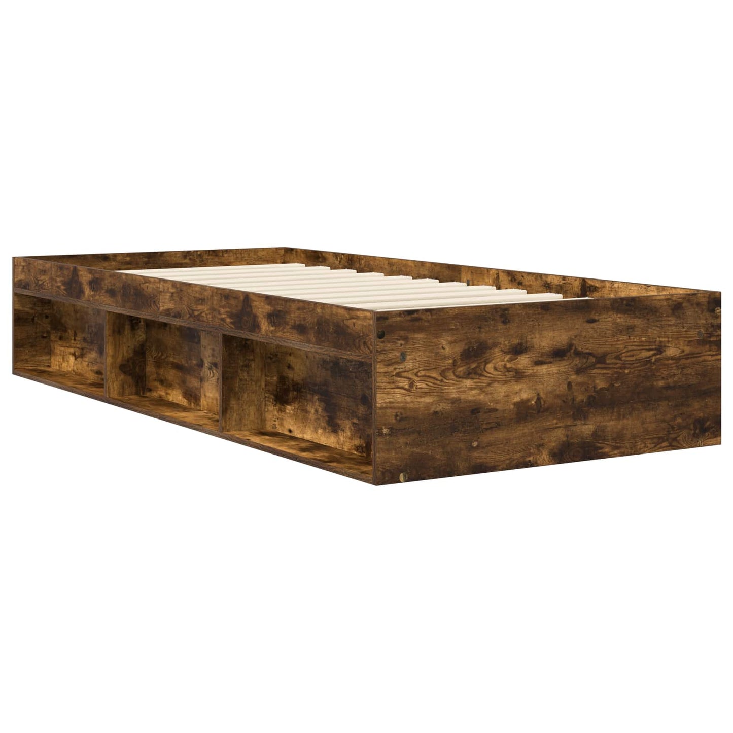 Bed Frame with Storage Smoked Oak 80 x 200 cm Engineered Wood