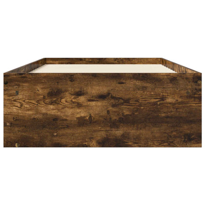 Bed Frame with Storage Smoked Oak 80 x 200 cm Engineered Wood
