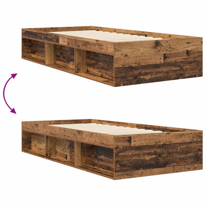 Bed Frame with Storage Old Wood 80 x 200 cm Engineered Wood