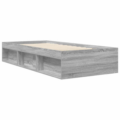 Bed Frame with Storage Grey Sonoma 80 x 200 cm Engineered Wood