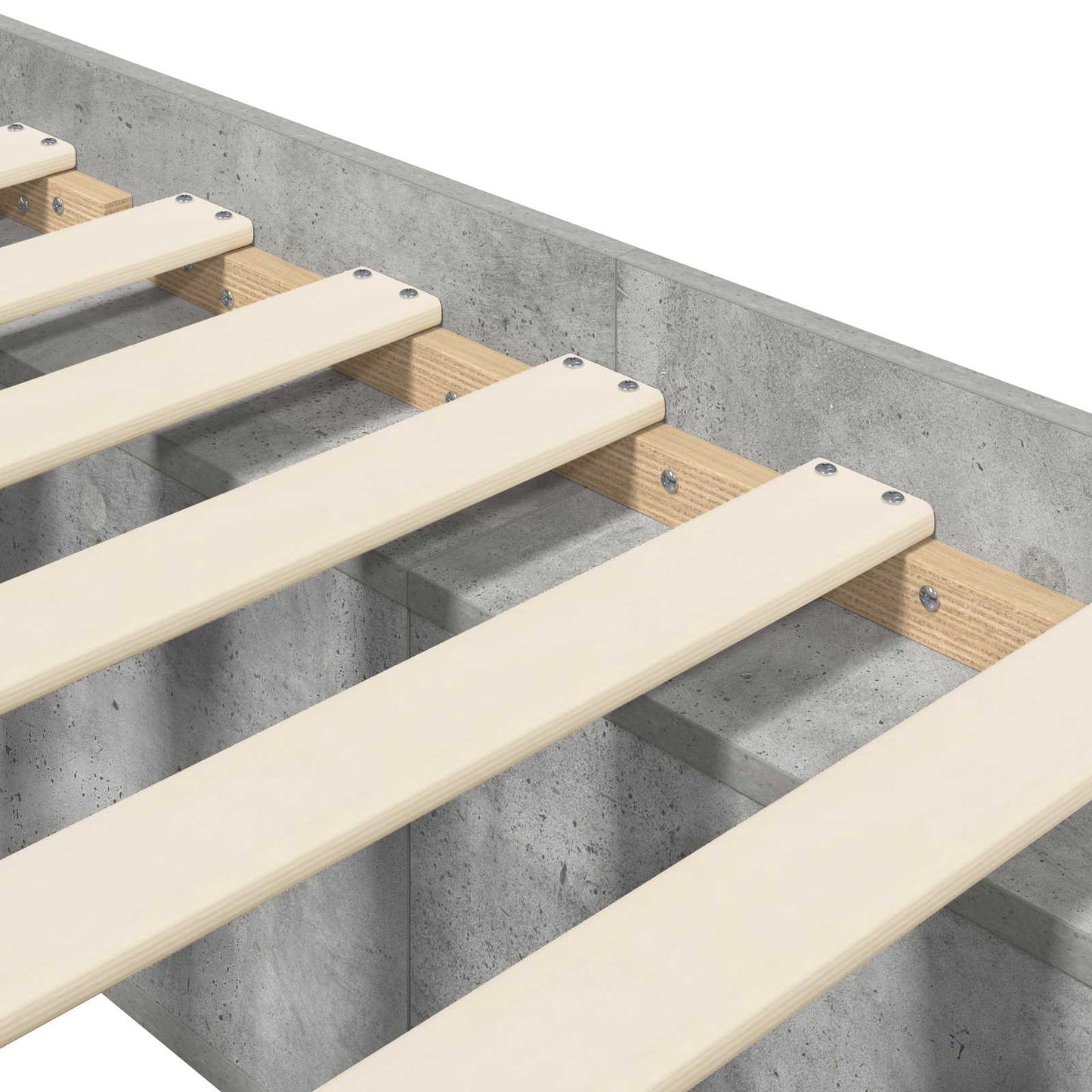 Bed Frame with Storage with Shelf Concrete Grey 80 x 200 cm