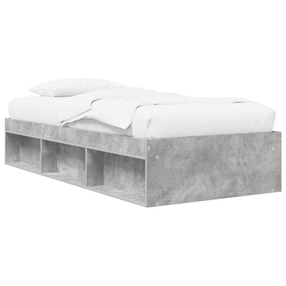 Bed Frame with Storage with Shelf Concrete Grey 80 x 200 cm