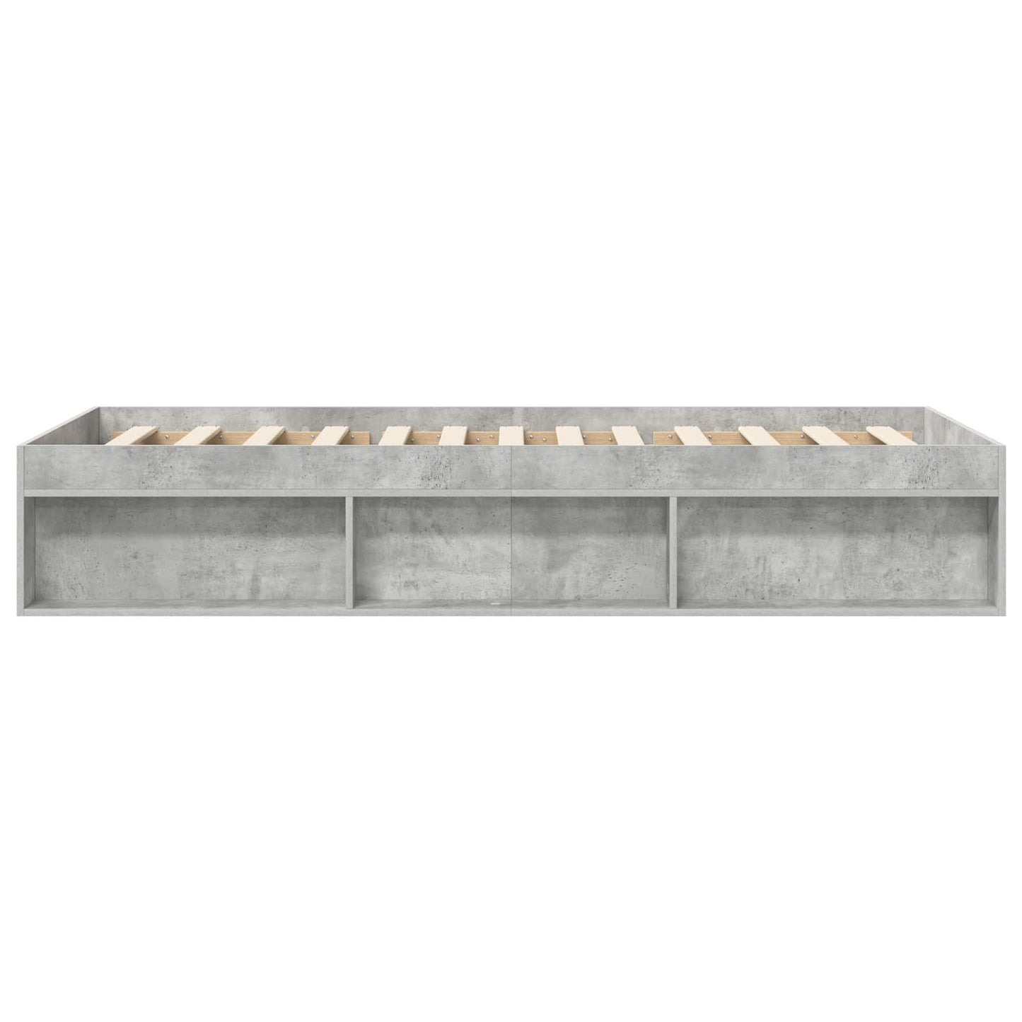 Bed Frame with Storage with Shelf Concrete Grey 80 x 200 cm