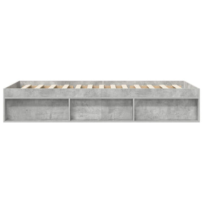 Bed Frame with Storage with Shelf Concrete Grey 80 x 200 cm