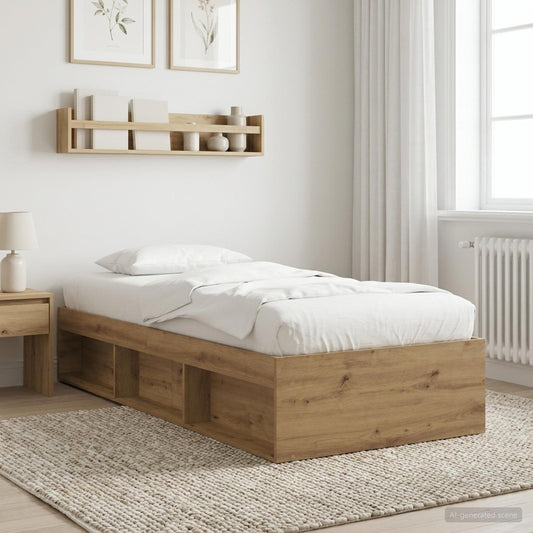Bed Frame with Storage Artisian Oak 80 x 200 cm Engineered Wood