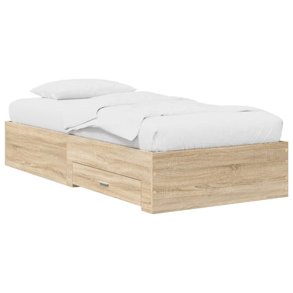 Bed Frame with Storage Sonoma Oak 80 x 200 cm Engineered Wood