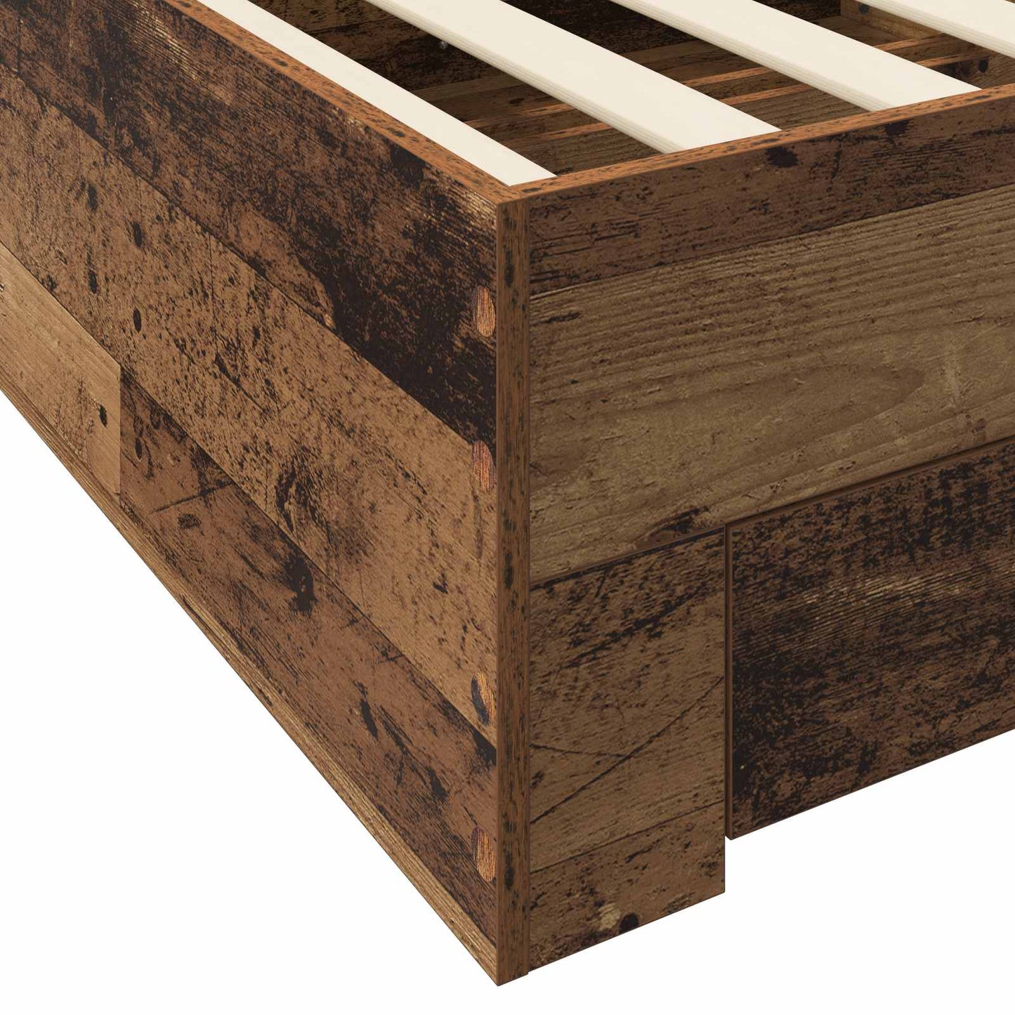 Bed Frame with Storage Old Wood 80 x 200 cm Engineered Wood