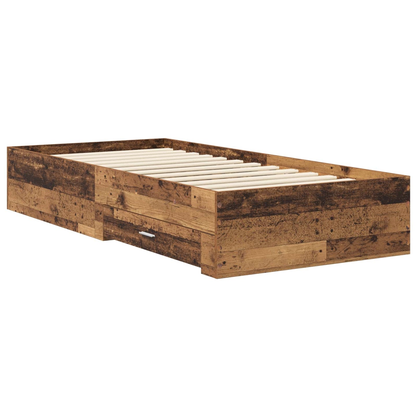 Bed Frame with Storage Old Wood 80 x 200 cm Engineered Wood