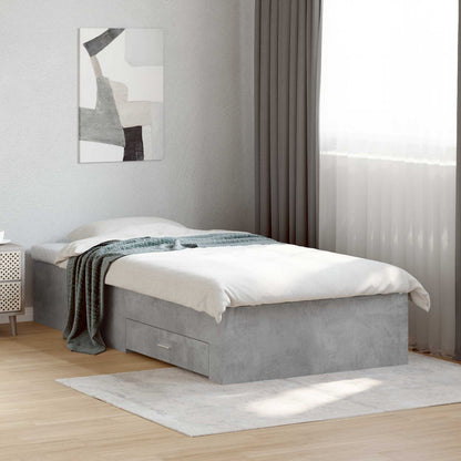 Bed Frame with Storage Concrete Grey 80 x 200 cm