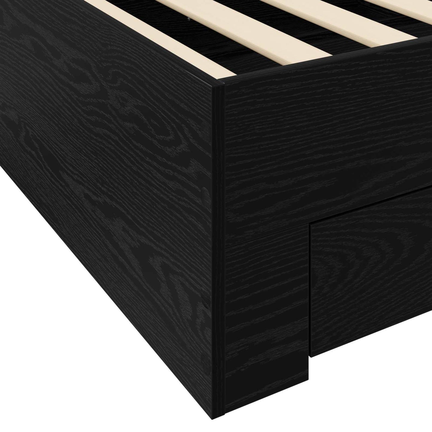 Bed Frame with Storage Black Oak 80 x 200 cm Engineered Wood