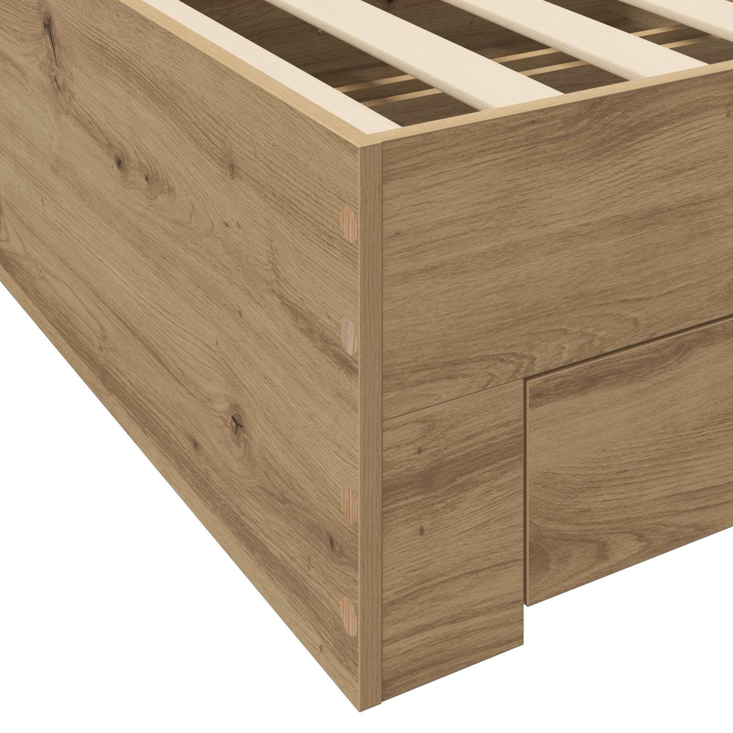Bed Frame with Storage Artisian Oak 80 x 200 cm Engineered Wood
