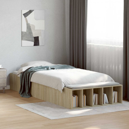 Bed Frame with Storage Sonoma Oak 80 x 200 cm Engineered Wood