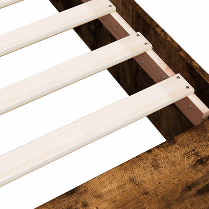 Bed Frame with Storage Smoked Oak 80 x 200 cm Engineered Wood