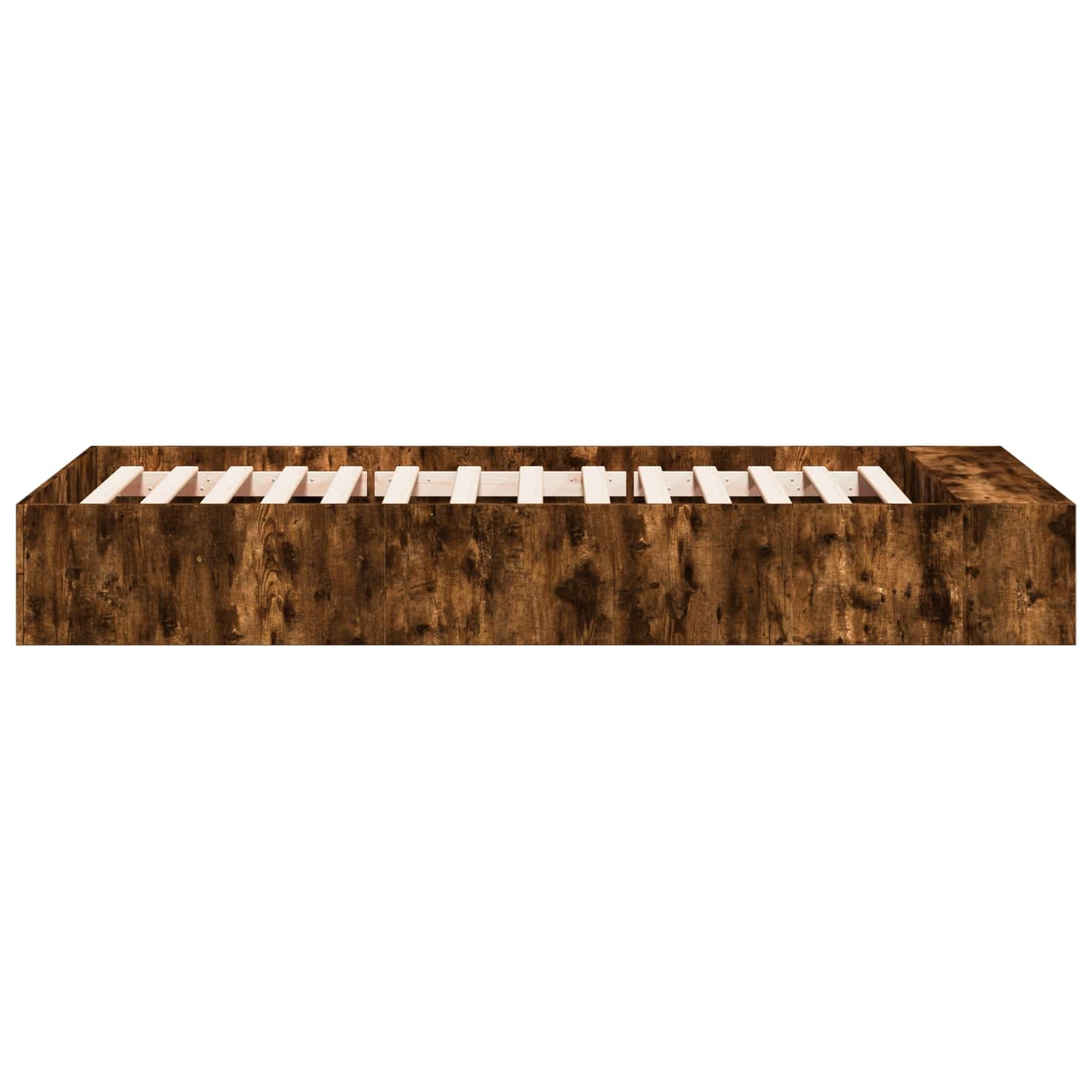 Bed Frame with Storage Smoked Oak 80 x 200 cm Engineered Wood