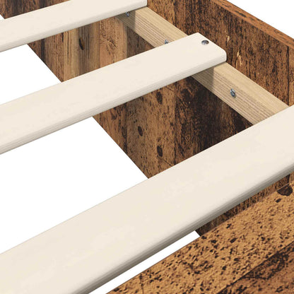 Bed Frame with Storage Old Wood 80 x 200 cm Engineered Wood