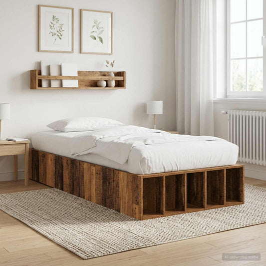 Bed Frame with Storage Old Wood 80 x 200 cm Engineered Wood