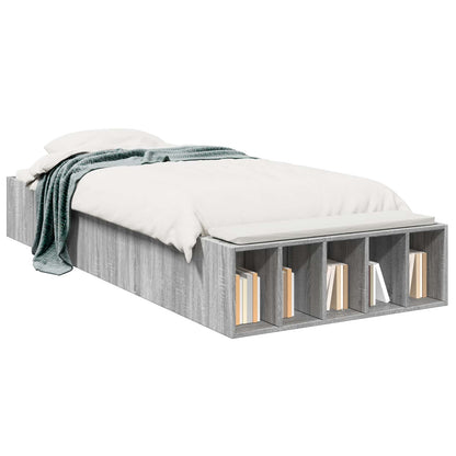 Bed Frame with Storage Grey Sonoma 80 x 200 cm Engineered Wood