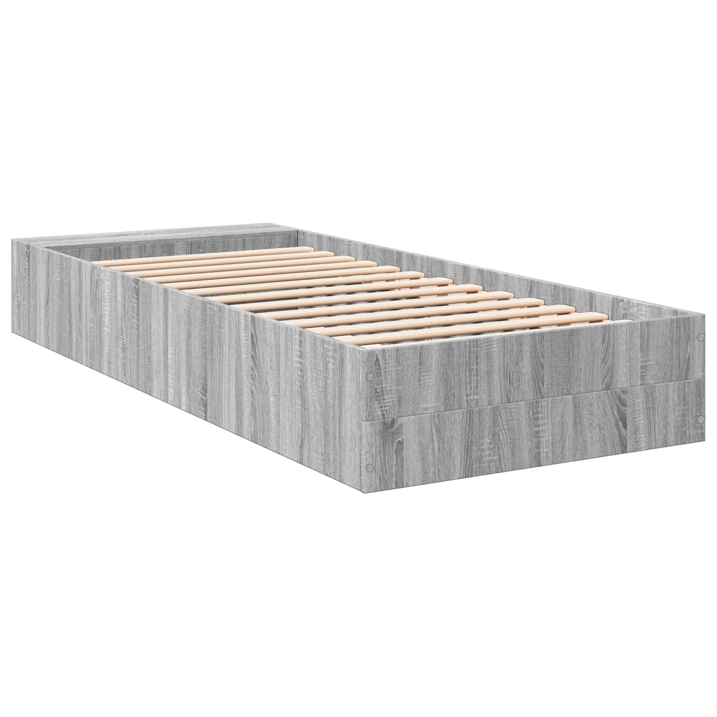 Bed Frame with Storage Grey Sonoma 80 x 200 cm Engineered Wood