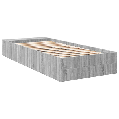 Bed Frame with Storage Grey Sonoma 80 x 200 cm Engineered Wood