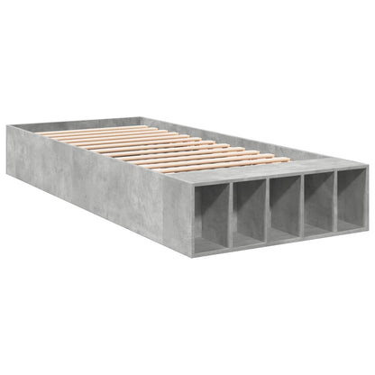 Bed Frame with Storage with Shelf Concrete Grey 80 x 200 cm